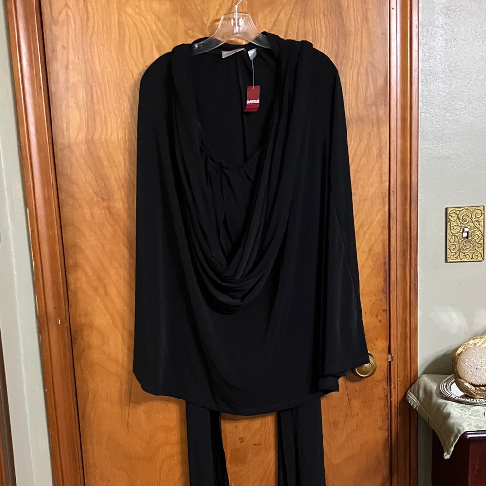 Avenue Black Cowl-Neck Pullover